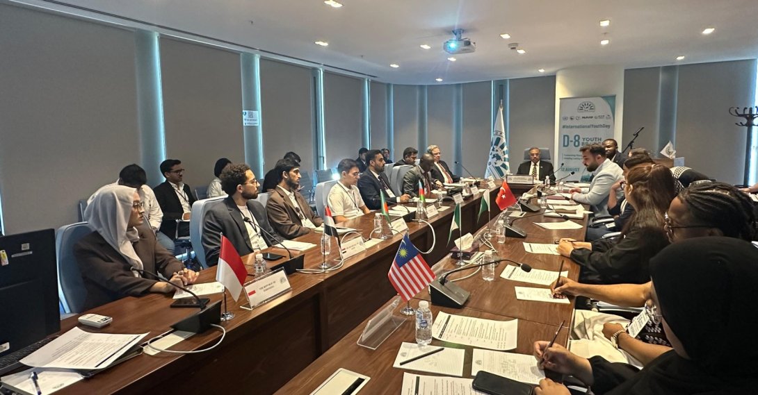 Participants attend the inaugural D-8 Youth Bridges Programme at the organization's headquarters in Istanbul, Türkiye, Aug. 12, 2026. (Courtesy of D-8)