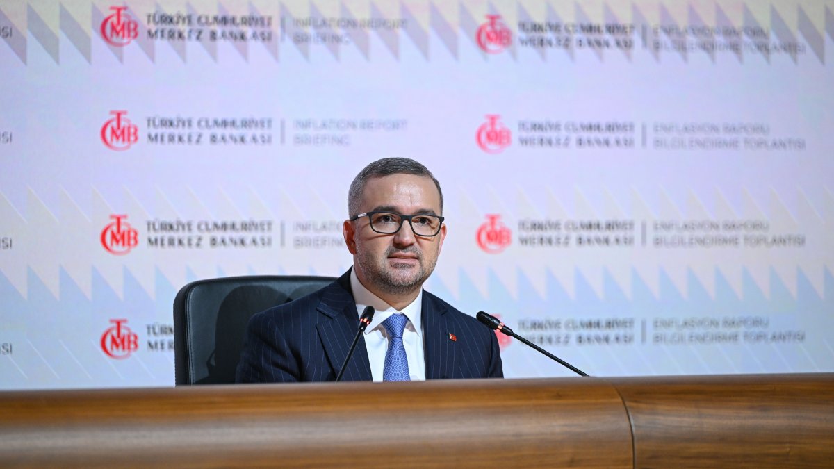 Central Bank of the Republic of Türkiye (CBRT) Governor Fatih Karahan speaks during the bank's inflation briefing, Istanbul, Türkiye, Aug. 13, 2026. (AA Photo)