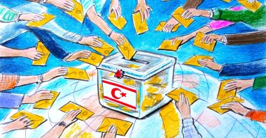 "Hundreds of thousands of Turkish Cypriots abroad who fought for their independence back then had no vote in a decision shaping their homeland's future, and few were even consulted." (Illustration by Erhan Yalvaç)