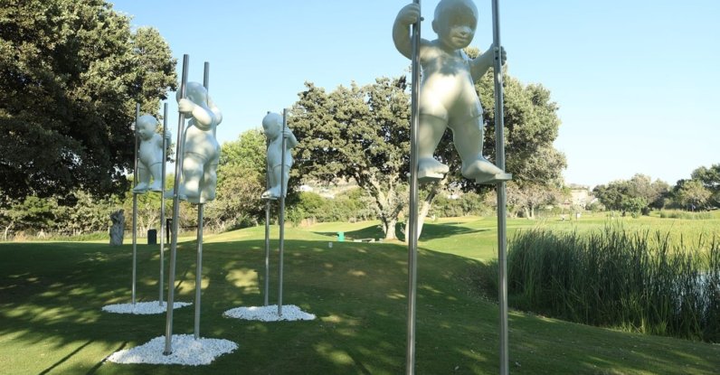 Sculptures by Ayla Turan on display at the “Sculpture Journey” exhibition at Bodrum Golf Club, Muğla, Türkiye.