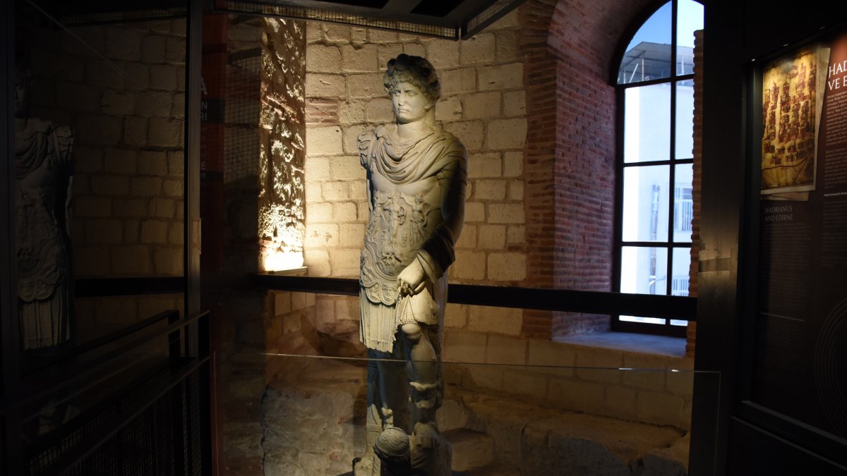 A statue is displayed at the Macedonian Tower Museum, Edirne, Türkiye, Aug. 4, 2026. (AA Photo)