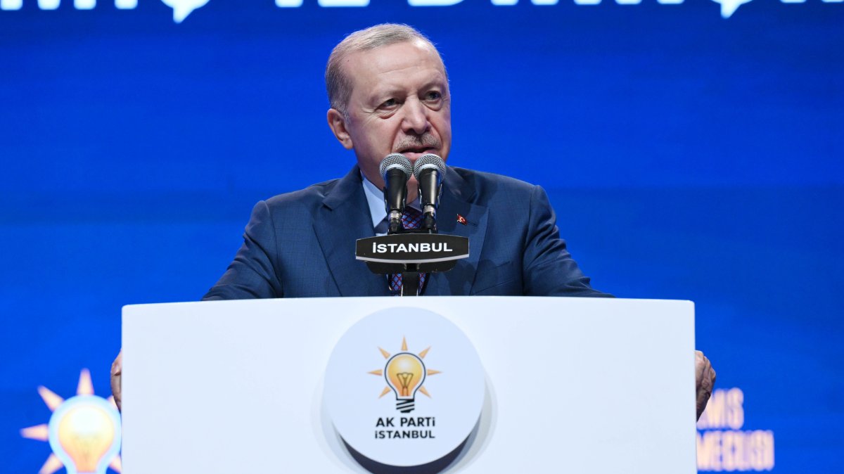 President Recep Tayyip Erdoğan delivers a speech at an event organized by his ruling Justice and Development Party (AK Party), Istanbul, Türkiye, Aug. 1, 2026. (AA Photo)