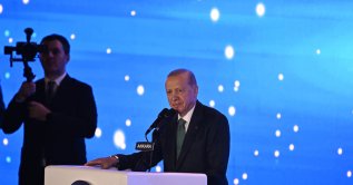 President Recep Tayyip Erdoğan speaks at the AK Party's 25th anniversary celebrations in Ankara, Aug. 14, 2026. (AA Photo)