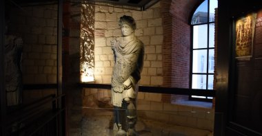 A statue is displayed at the Macedonian Tower Museum, Edirne, Türkiye, Aug. 4, 2026. (AA Photo)