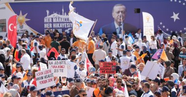 Around 15,000 people prepare to travel by bus to attend the AK Party’s 25th anniversary event, Kocaeli, Türkiye, Aug. 14, 2026. (DHA Photo)