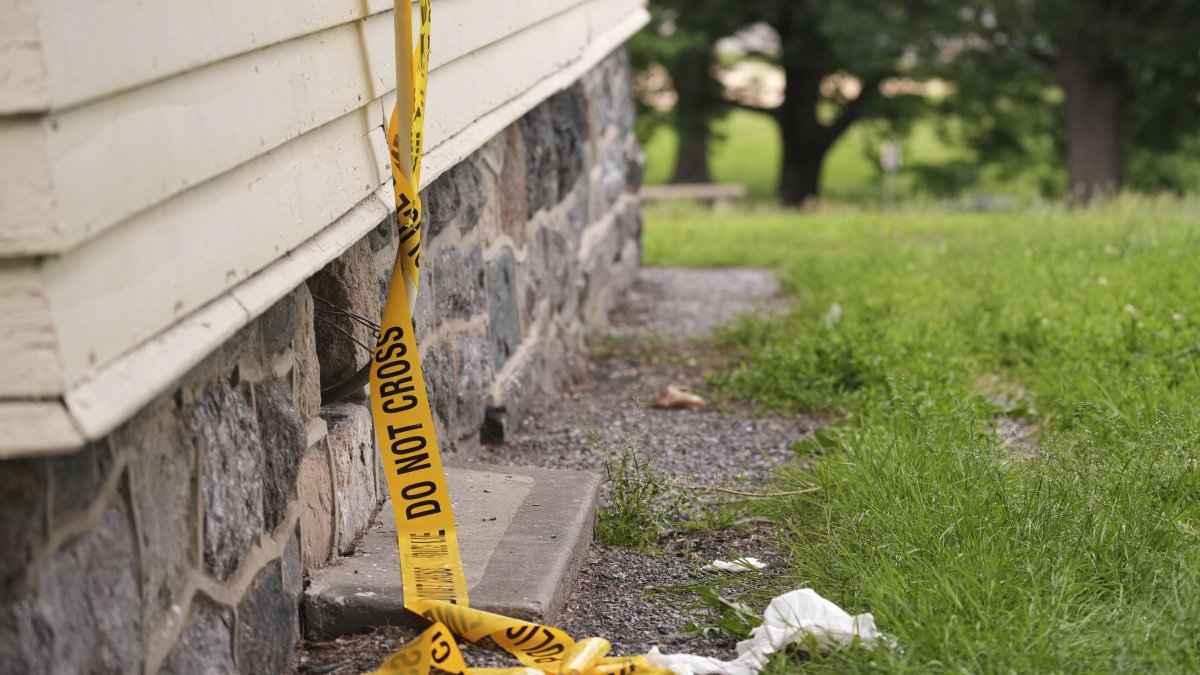 Police Line tape is seen in the Lemon Hill area of Fairmont Park the day after a shooting, Philadelphia, U.S., May 27, 2025. (AP Photo)