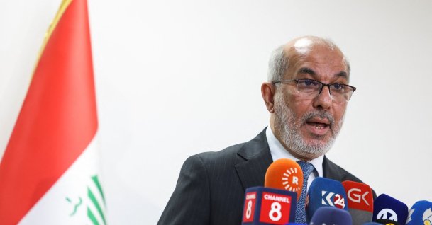 Iraqi Oil Minister, Basim Mohammed Khudair speaks during a press conference, Baghdad, Iraq, Aug. 8, 2026. (Reuters Photo)
