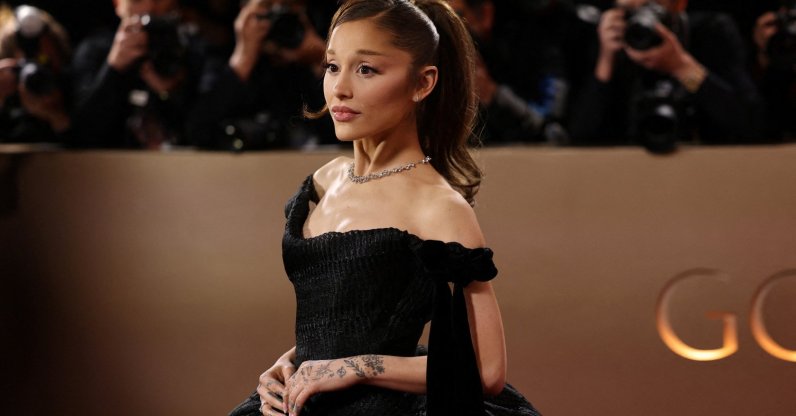 Ariana Grande poses on the red carpet at the 83rd Annual Golden Globes in Beverly Hills, California, U.S., Jan. 11, 2026. (Reuters Photo)