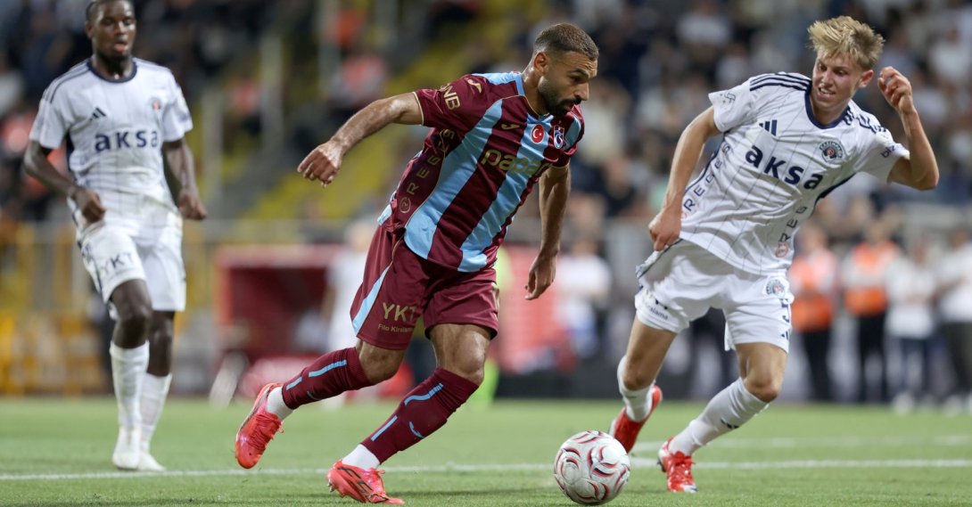 Trabzonspor's Muhammed Salah attempts to go past a Kasımpaşa player during their Turkish Süper Lig match in Istanbul, Türkiye, Aug. 15, 2026. (AA Photo)