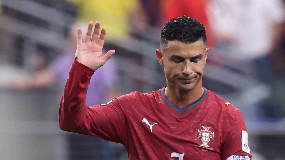 Portugal's Cristiano Ronaldo reacts after losing their World Cup Round of 16 match against Spain, Arlington, Texas, U.S., July 7, 2026. (AFP Photo)