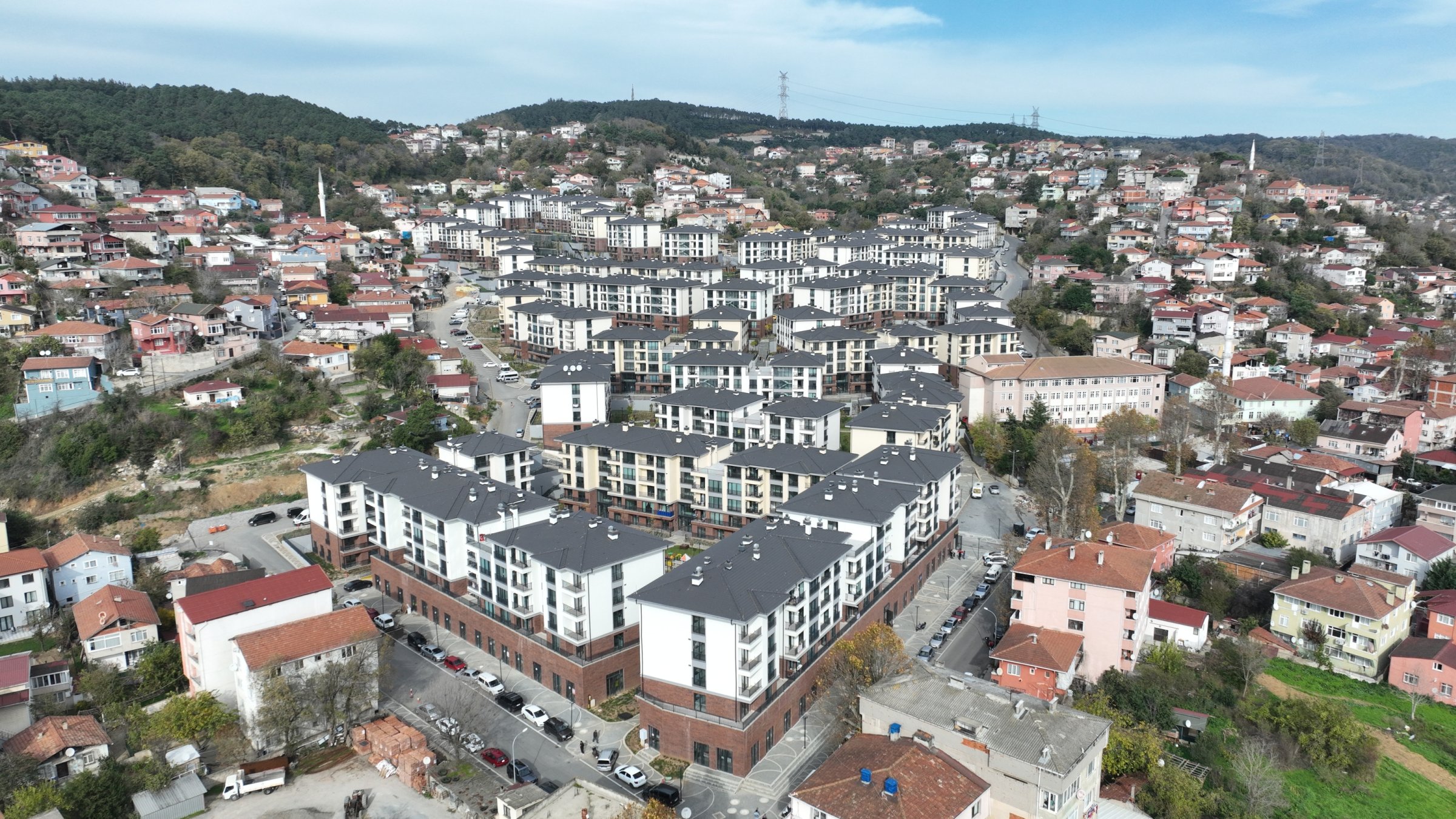 Newly completed earthquake-resistant homes are seen in Tokatköy following the area's urban transformation project, Istanbul, Türkiye, Aug. 16, 2026. (AA Photo) 