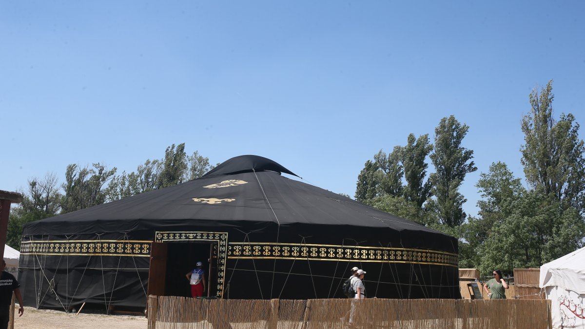 A general view of the Attila Tent at the Great Hun-Turk Gathering, Bugac, Hungary, Aug. 16, 2026. (AA Photo)