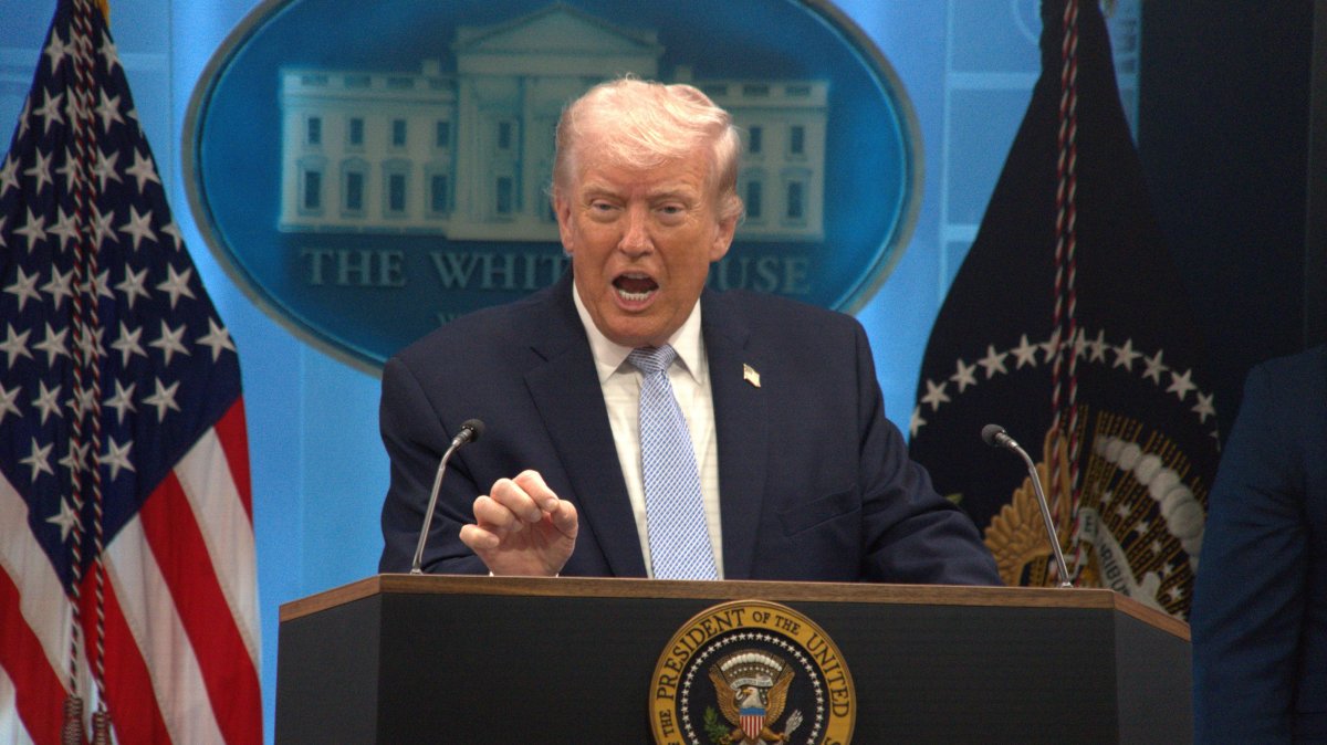 President Donald Trump speaks during a press conference at the White House in Washington, D.C., U.S., April 6, 2026. (Xinhua Photo)