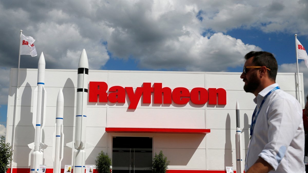 A visitor walks past Raytheon stand at the 53rd International Paris Air Show at Le Bourget Airport near Paris, France, June 21, 2019. (Reuters Photo)