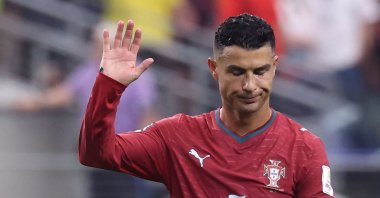 Portugal's Cristiano Ronaldo reacts after losing their World Cup Round of 16 match against Spain, Arlington, Texas, U.S., July 7, 2026. (AFP Photo)