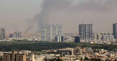 This file photo shows smoke rising after explosions near the airport in Erbil, KRG, July 24, 2026. (AFP Photo)