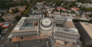 The 70 million euro headquarters under construction by the group led by jailed Alihan Kuriş, Cologne, Germany, Aug. 16, 2026. (IHA Photo)