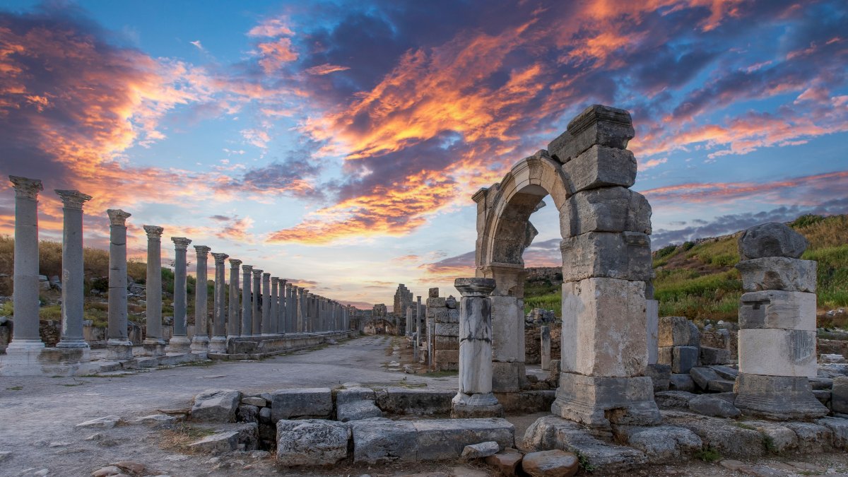 An undated general view of the ancient city of Perge, Antalya, Türkiye. (Shutterstock Photo)