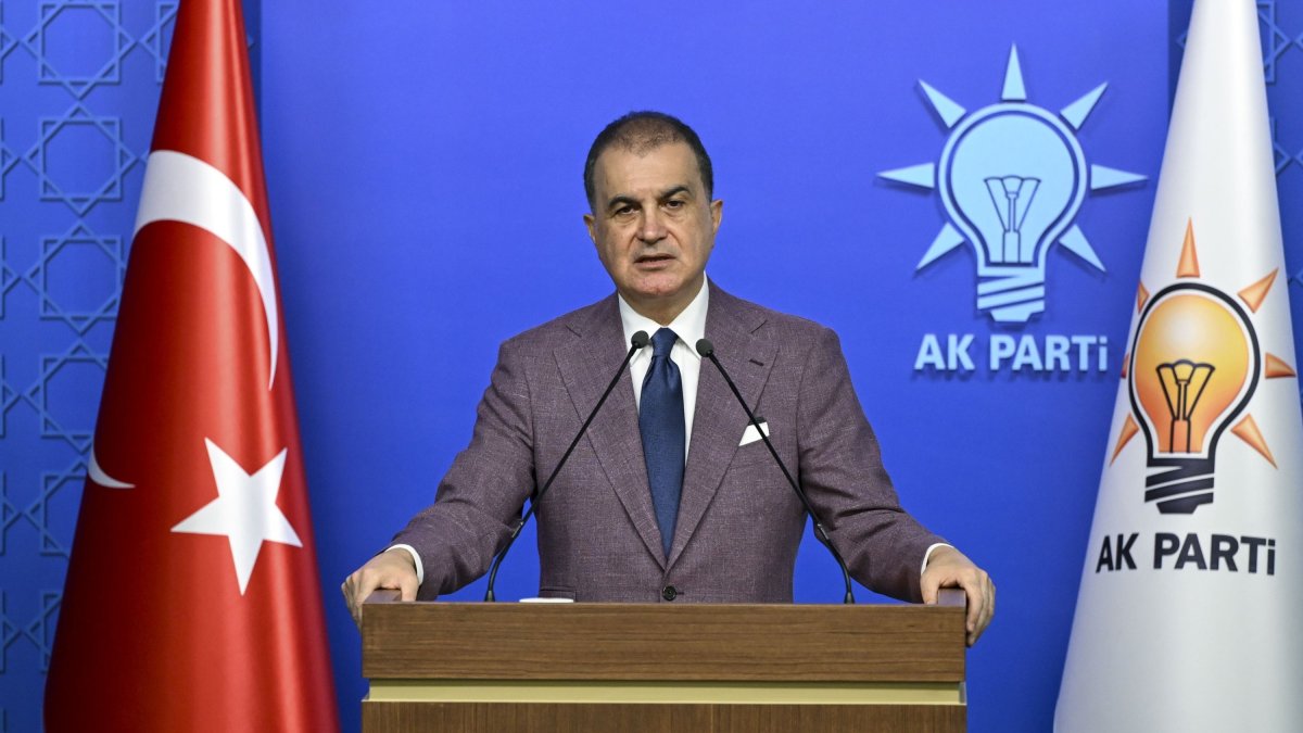 Justice and Development Party (AK Party) Spokesman Ömer Çelik speaks to reporters following a meeting in Ankara, June 22, 2026. (AA Photo)