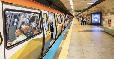 Passengers sit inside a train on the M4 metro line, Istanbul, Türkiye, Sept. 23, 2024. (Shutterstock Photo)