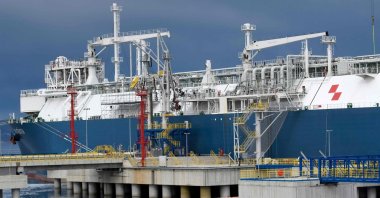 This photograph shows the new floating terminal for liquefied gas in the town of Omisalj on the island of Krk, Croatia, April 25, 2023. (AFP Photo)