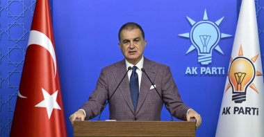 Justice and Development Party (AK Party) Spokesman Ömer Çelik speaks to reporters following a meeting in Ankara, June 22, 2026. (AA Photo)