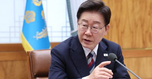 President Lee Jae Myung attends a meeting in Seoul, South Korea, Aug. 14, 2026. (EPA Photo)