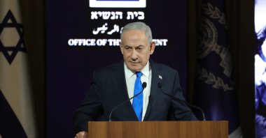 Israeli Prime Minister Benjamin Netanyahu speaks during an event, west Jerusalem, Israel, July 12, 2026.   (EPA Photo)