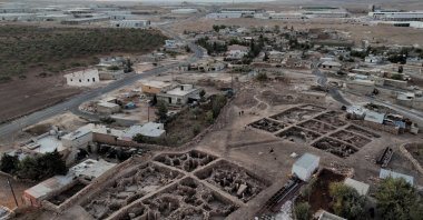 An aerial view of the Sayburç archaeological site, Şanlıurfa, southeastern Türkiye. (DHA Photo)