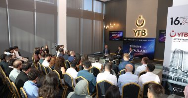 YTB President Abdulhadi Turus meets with young engineers selected for the 2026 Türkiye Internships Program, Ankara, Türkiye, Aug. 18, 2026. (Courtesy of YTB) 