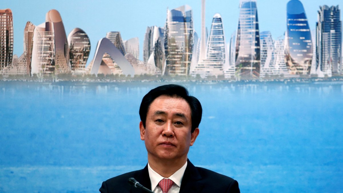 China Evergrande Group then-Chairman Hui Ka Yan attends a news conference on the property developer's annual results in Hong Kong, China, March 28, 2017. (Reuters Photo)