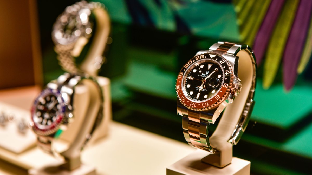 The new Rolex GMT Master II Oyster, 40mm Men's Watch displayed in a store, Bangkok, Thailand, March 10, 2025. (Shutterstock Photo)