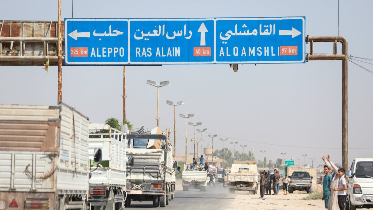Kurds displaced during Syria's civil war make their way to their hometown of Ras al-Ain under a January 2026 agreement between the Syrian Democratic Forces (SDF) and the Syrian government, in Hassakeh, Syria, Aug.10, 2026. (Reuters Photo)