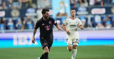 Inter Miami's Leo Messi moves the ball up the field during the second half of an MLS soccer match against the Philadelphia Union, Chester, U.S., Aug. 19, 2026. (AP Photo)