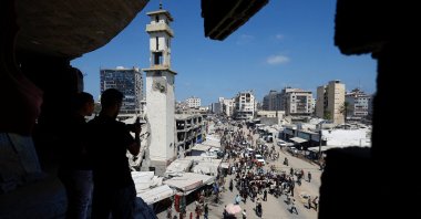 Palestinians attend the funeral of 50 people from three families killed by Israel, whose bodies were retrieved from under the rubble recently, Gaza City, Palestine, Aug. 20, 2026. (Reuters Photo)