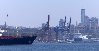 A general view of Haydarşasa Port, Istanbul, Türkiye, April 9, 2024. (EPA Photo)