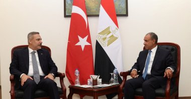 Foreign Minister Hakan Fidan meets with Egyptian Foreign Minister Badr Abdelatty in El Alamein, Egypt, Aug.13, 2026. (Foreign Ministry Handout via Reuters)
