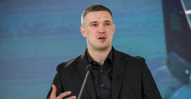 Mykhailo Fedorov, then-Ukraine's minister of defense, speaks at a press conference in Kyiv, Ukraine, July 1, 2026. (Reuters Photo)
