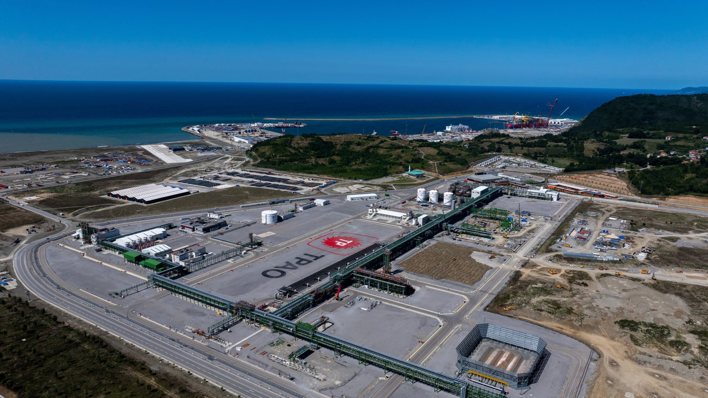 The Filyos Port, where Türkiye processes the natural gas from the Sakarya field in the Black Sea, Zonguldak, Türkiye, July 29, 2026. (AA Photo)