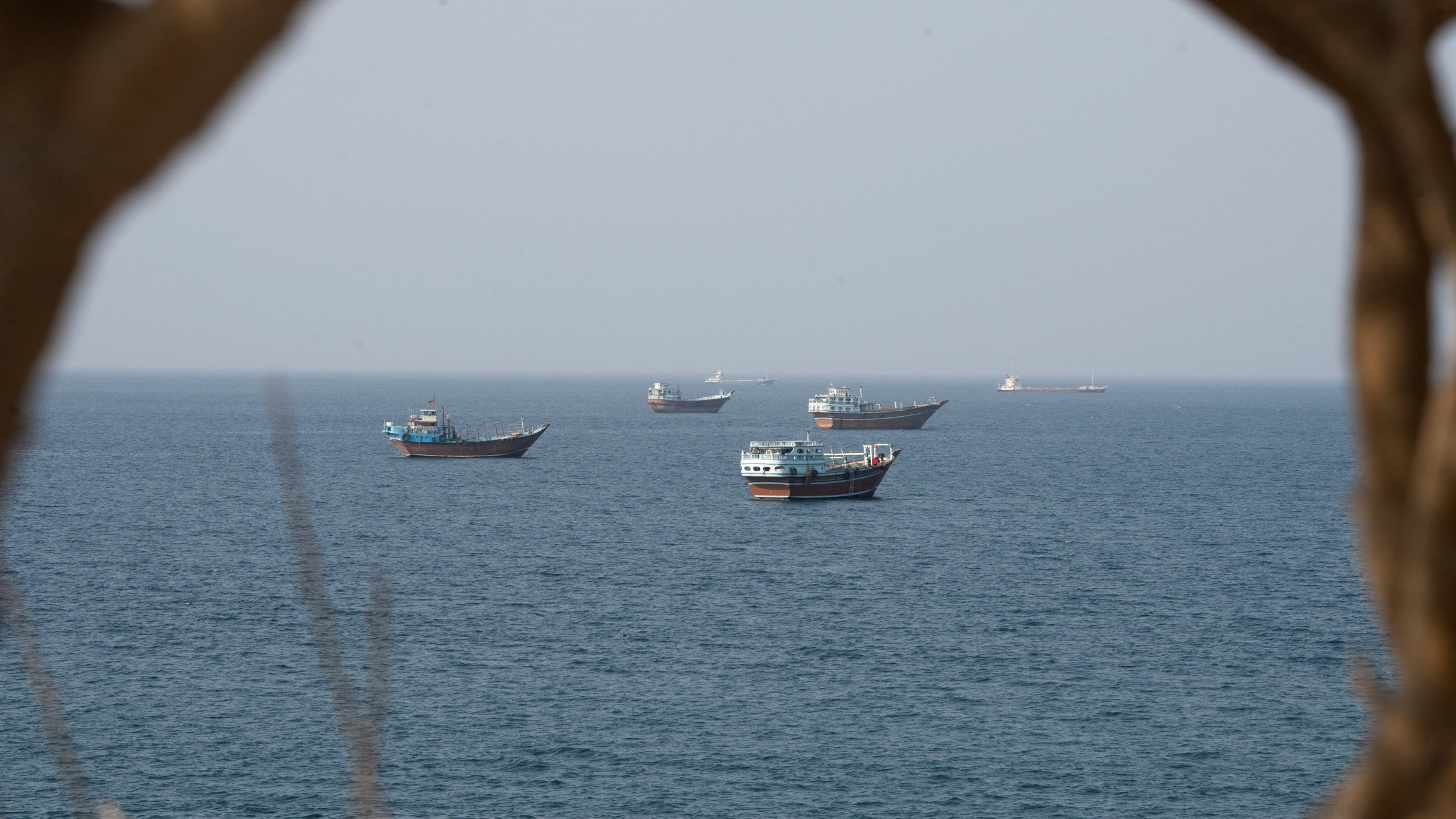 Vessels near the Strait of Hormuz, as seen from Musandam, Oman, Aug. 17, 2026. (Reuters Photo)