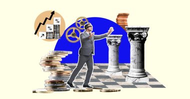 "The development of capital markets cannot rest on a culture of short-term speculation; it requires a culture of long-term partnership and savings." (Illustration by Daily Sabah's Buğra Çakmak)