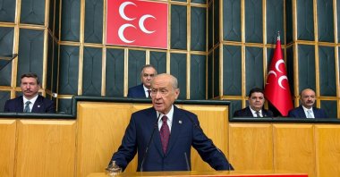 MHP leader Devlet Bahçeli speaks at his party's parliamentary group meeting, Ankara, Türkiye, March 24, 2026. (DHA Photo)