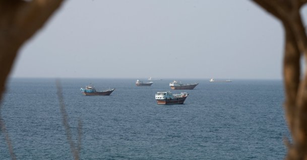Vessels near the Strait of Hormuz, as seen from Musandam, Oman, Aug. 17, 2026. (Reuters Photo)