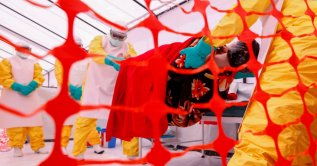 Health workers wearing Personal Protective Equipment (PPE) attend a training by Medecins Sans Frontieres (MSF) for personnel preparing to reinforce regional Ebola response capacity in the Democratic Republic of Congo amid an outbreak of the Bundibugyo strain, at an Ebola simulation treatment center set up by MSF in Kajiado County, Nairobi, Kenya, Aug. 5, 2026. (Reuters Photo)