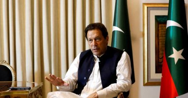 Former Pakistani Prime Minister Imran Khan speaks with Reuters during an interview, Lahore, Pakistan, March 17, 2023. (Reuters Photo)