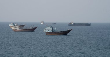 Vessels near the Strait of Hormuz, as seen from Musandam, Oman, Aug. 17, 2026. (Reuters Photo)