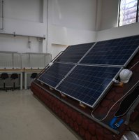 Solar panels are seen at the Cezeri Green Technology Vocational and Technical Anatolian High School, Ankara, Türkiye, Aug. 13, 2026. (AA Photo)
