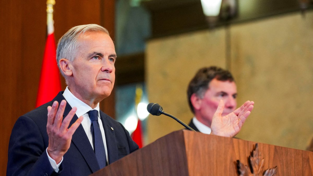 Canada’s Prime Minister Mark Carney speaks to the media after suspending trade negotiations with the U.S., Ottawa, Ontario, Canada, Aug. 22, 2026. (Reuters Photo)