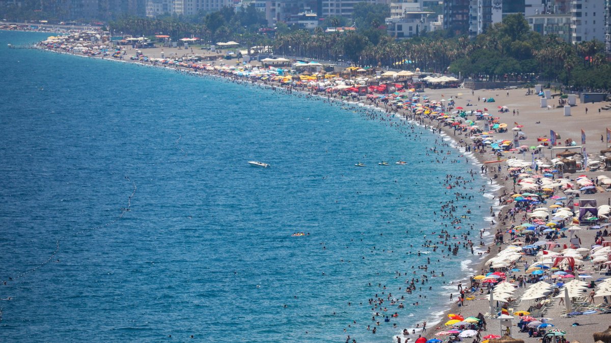 The Konyaaltı Beach, Antalya, southern Türkiye, July 13, 2022. (DHA Photo)
