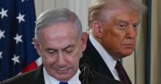 U.S. President Donald Trump and Israeli Prime Minister Benjamin Netanyahu (L) arrive for a press conference at the White House, Washington, U.S., Sept. 29, 2025. (AFP Photo)